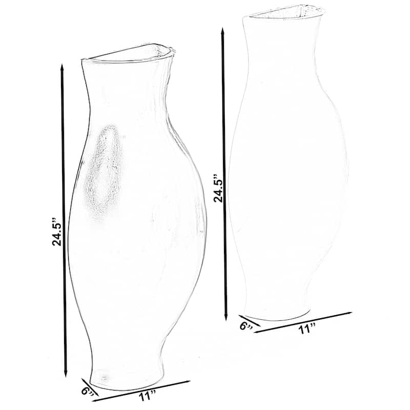 Tall Narrow Vase, Sleek Split Vase, Modern Floor Vase, Decorative Gift, Vase for Interior Design, 24.5 Inch Vase