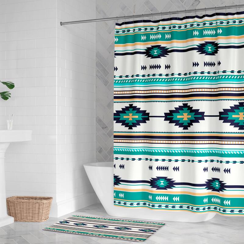 Laural Home Southwest Craze Turquoise II Memory Foam Rug