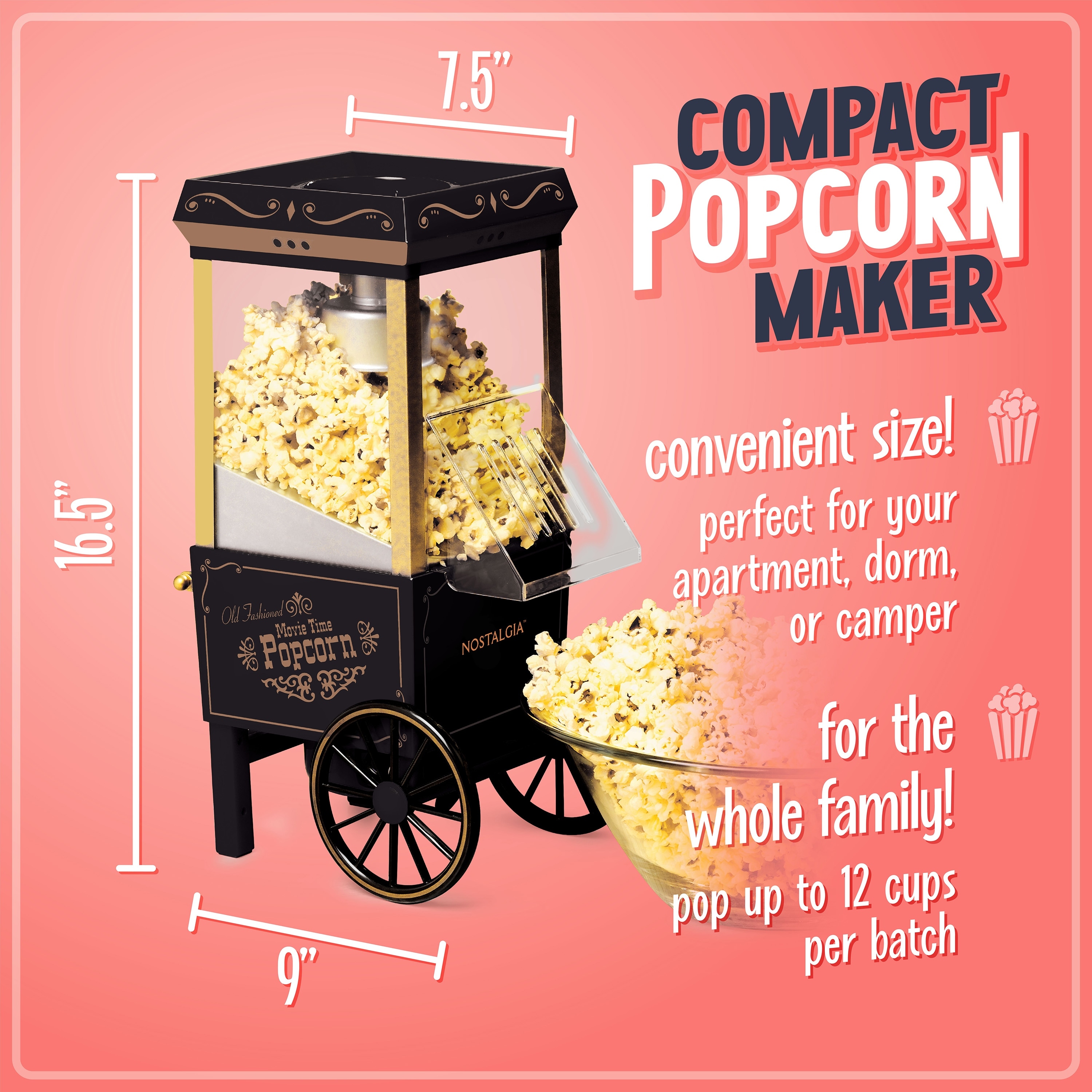 Nostalgia Electrics Mini Movietime Popcorn Popper