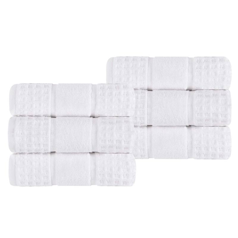 Superior Napa Zero Twist Cotton Soft Waffle Hand Towel Set of 6
