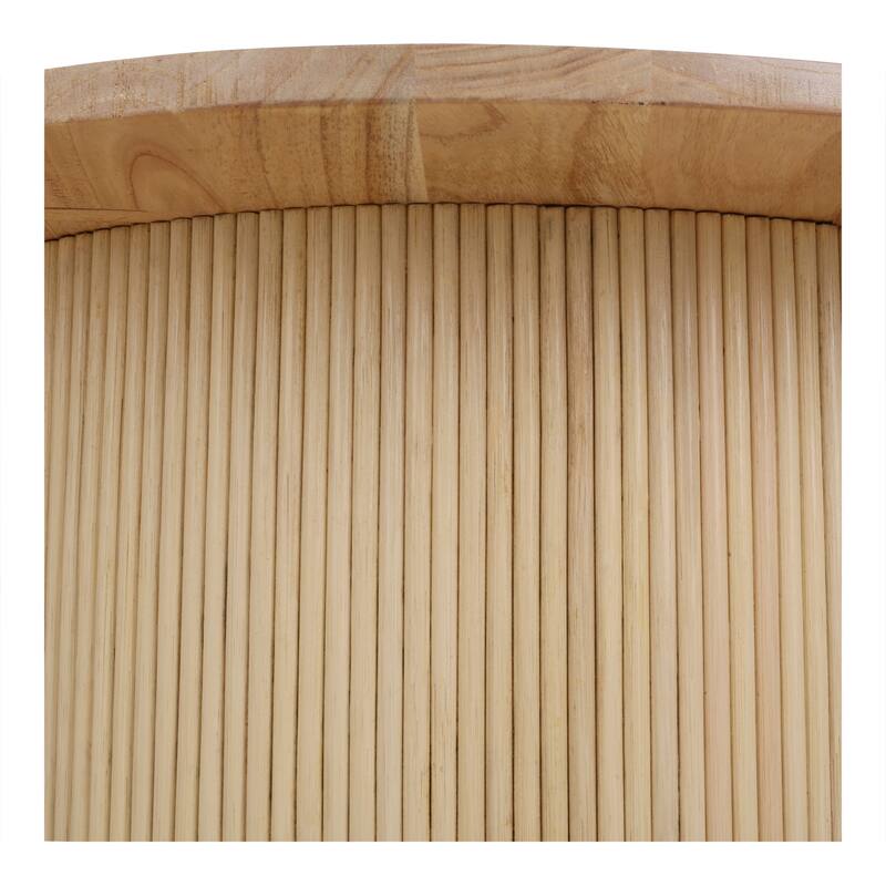 NPD Furniture Kiefer Rattan End Table or Coffee table with Wood Top