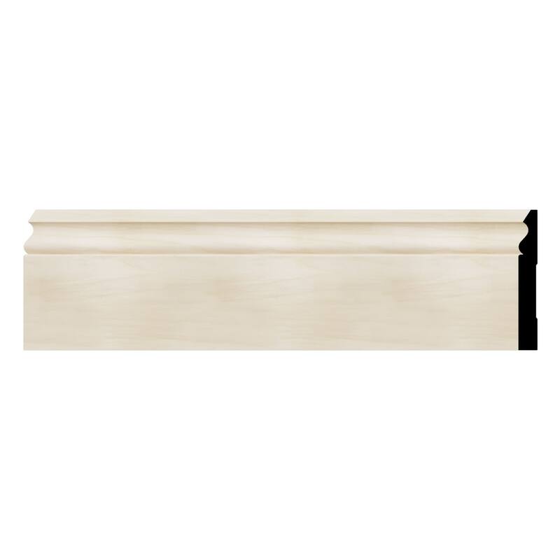 WM217: 9/16-in D x 5-1/4-in W x 96-in L Americraft Solid Hardwood Stain Grade Base Moulding - Poplar