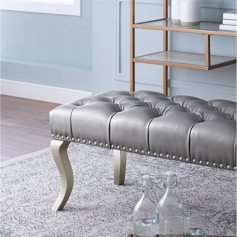 Upholstered Bench with Nailhead Trim