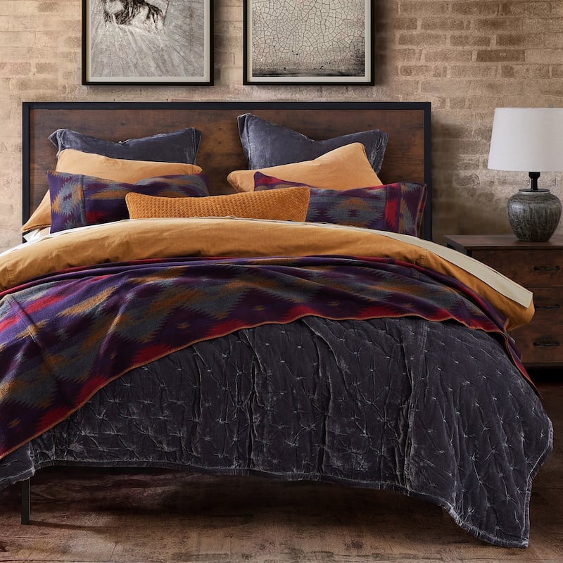 Paseo Road by HiEnd Accents Gila Wool Blend Western Aztec Blanket Set, 3PC