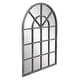 preview thumbnail 3 of 5, Allan Andrews Antique Silver Metal Arched Windowpane Wall Mirror - Antique Silver - 49" H x 29" W" x 1" D