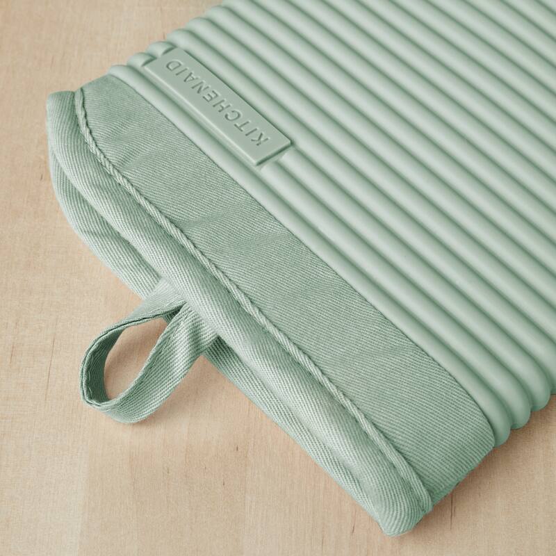 KitchenAid Ribbed Soft Silicone Oven Mitt 2-Pack Set, 7.5"x13"