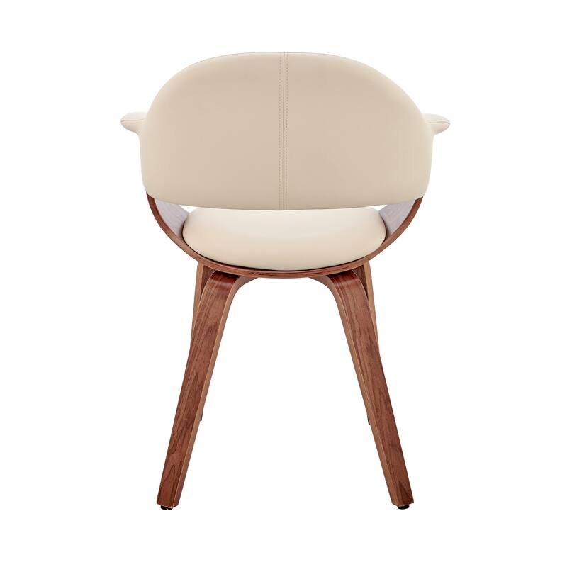 Adalyn Mid Century Modern Faux Leather and Wood Upholstered Dining Chair
