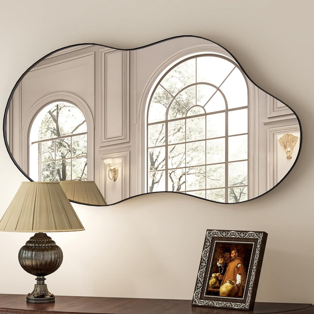 Asymmetrical Wavy Antique Accent Wall Mirror