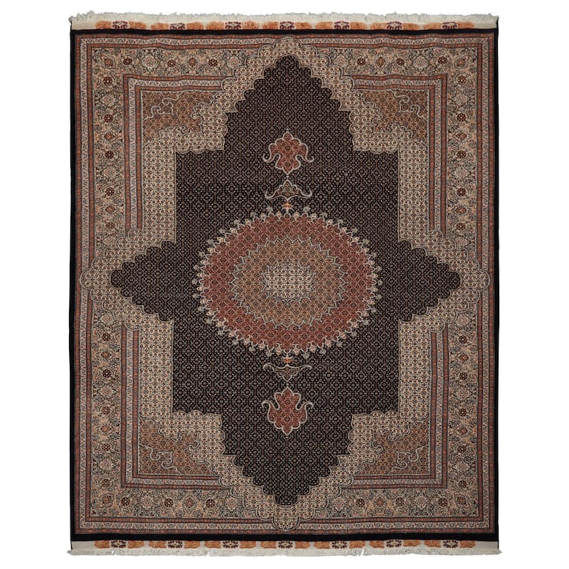 8'9''x11'2'' Hand Knotted Wool Midnight Blue Traditional 400 KPSI Rug - 8' 9'' x 11' 2'' - 8' 9'' x 11' 2''