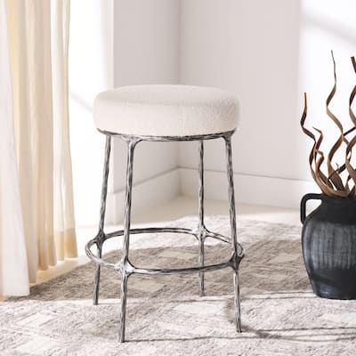 SAFAVIEH Couture Christella 26-inch Counter Stool (Fully Assembled) - 21.3 In. W x 21.3 In. D x 26 In. H - 21Wx21Dx26H