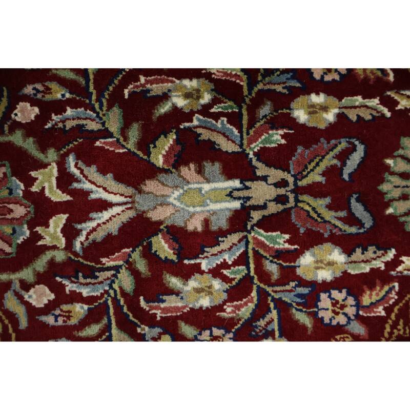 Hand Knotted Oriental 100% Wool Carpet Traditional All-Over Red Agra Area Rug - 5' 9'' X 4' 0''