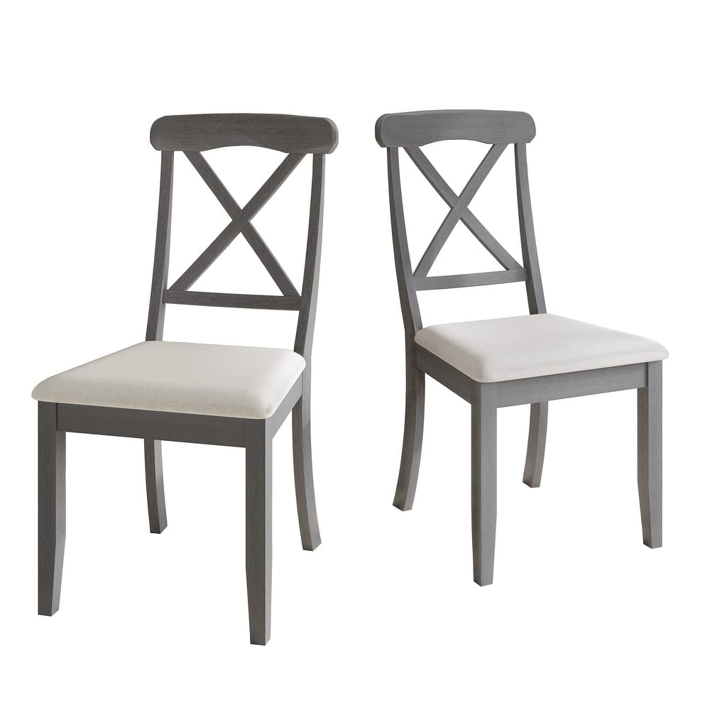 CraftPorch Farmhouse Style Wooden Dining Chairs (Set of 2)