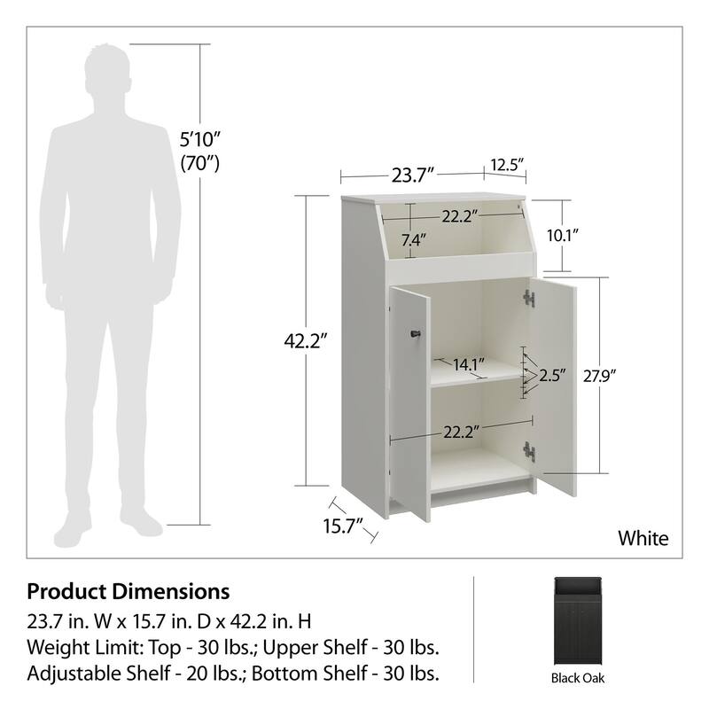Anmytek Loft Style 2 Door Storage Tower Modern Storage Organizer