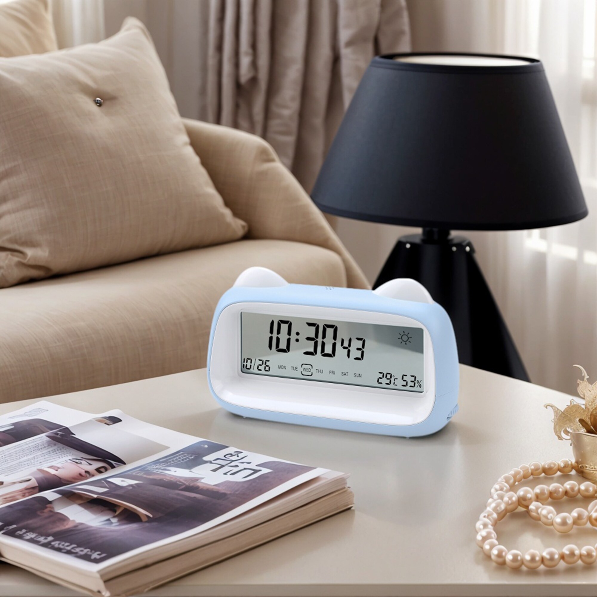 Digital Alarm Clock Backlight, Cartoon Design,Loud Wake-Up Sound for Bedroom/Dorm 6.1"Lx1.8"Wx3.7"H - 6.1"L x 1.8"W x 3.7"H