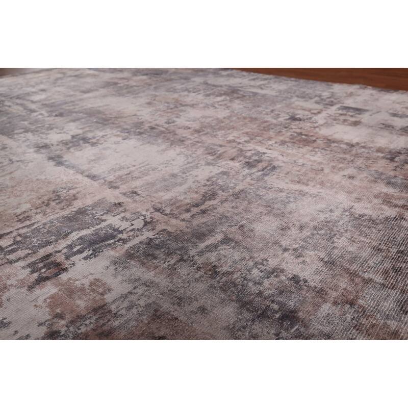 All-Over Abstract Indian Area Rug Handmade Wool Carpet - 8'0"x 10'2"