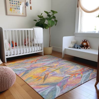 Premium Washable Super Soft Tropical Garden Mayfield Rug