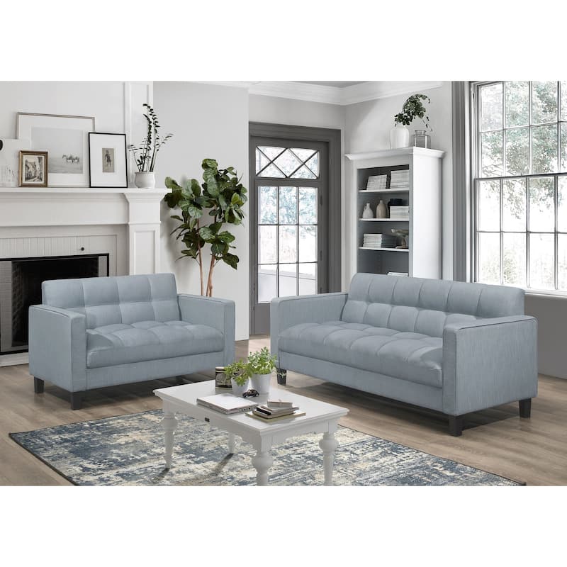 Vernal Upholstered Square Arm Loveseat / Sofa - Delft-Loveseat and Sofa
