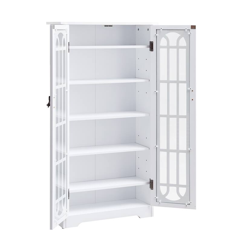 SEI Furniture Cherry Window Pane Media Cabinet