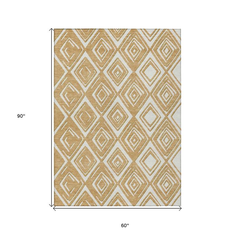 HomeRoots Geometric Transitional Rectangle Outdoor Rug