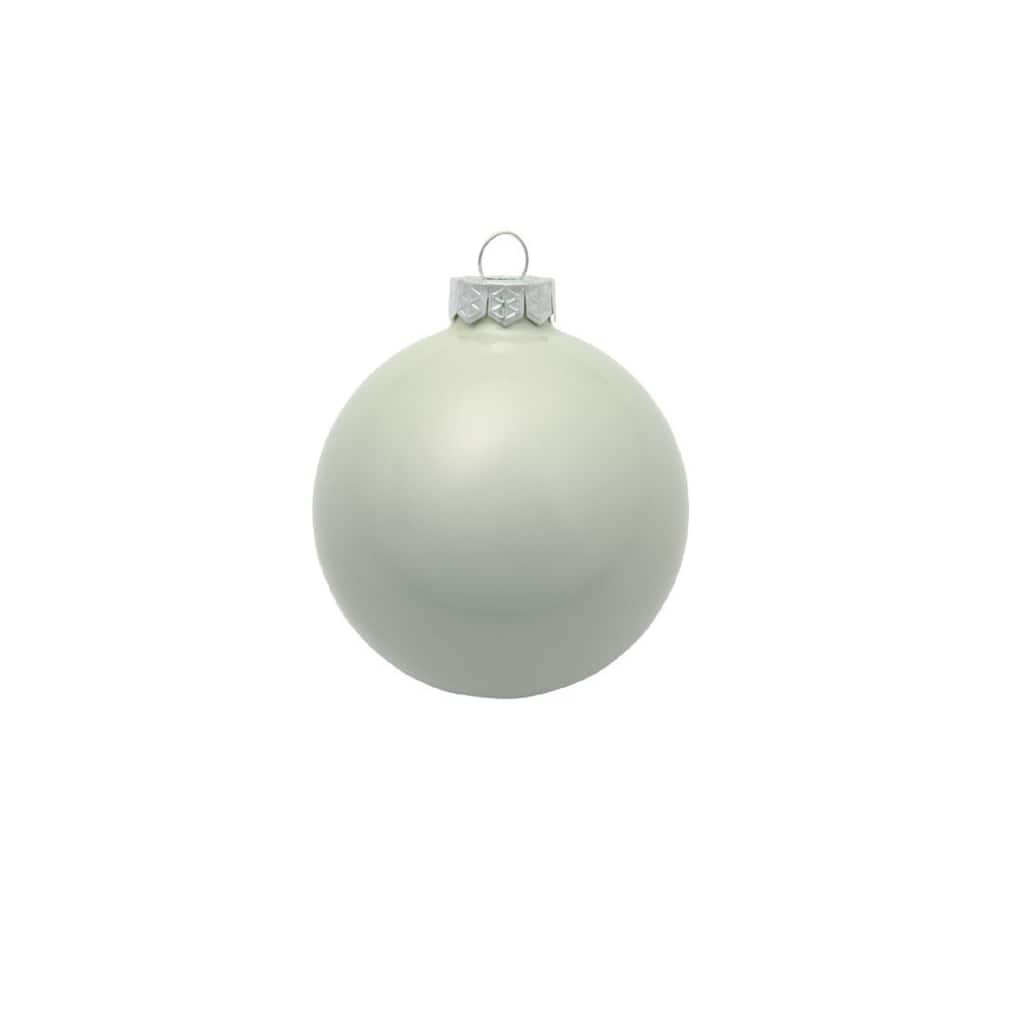 Matte Glass Christmas Ball Ornaments 2.75" 70mm Polar White 12ct