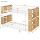 preview thumbnail 10 of 8, Metal Twin Over Twin Bunk Bed with Ladder, Guardrail and Storage Space