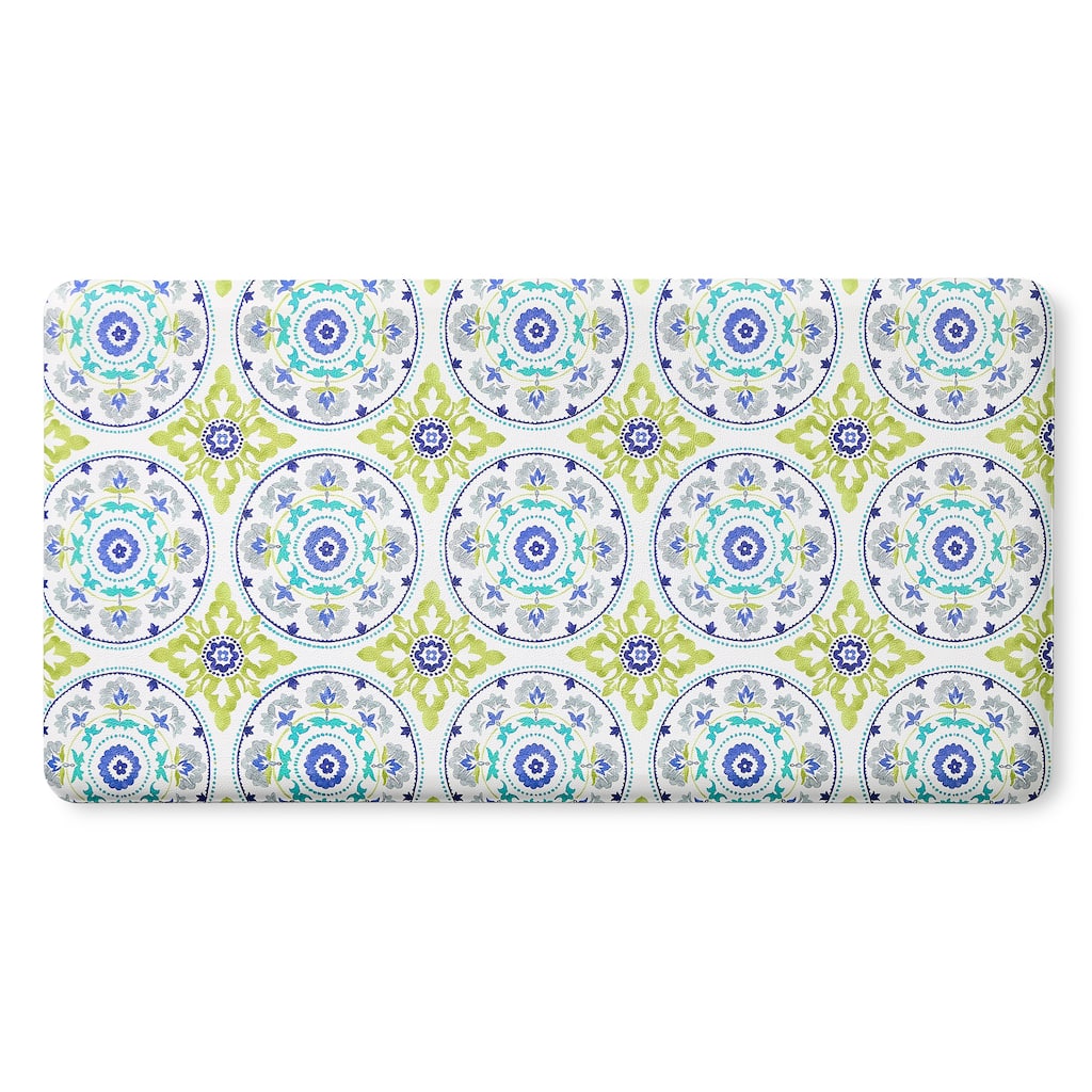 FIESTA Postiano Tiles Geo Textured Anti Fatigue Comfort Kitchen Mat, Non-Slip Floor Mat, Padded Standing Desk Mat