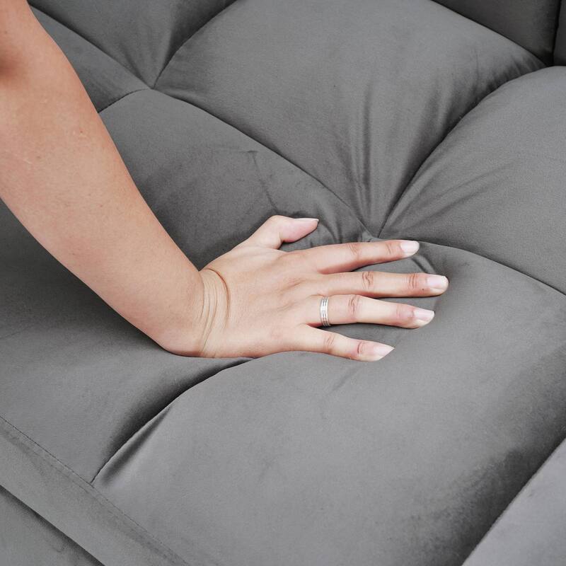 64.9" 3-in-1 Convertible Queen Sofa Bed, Storage Bag and Pillows