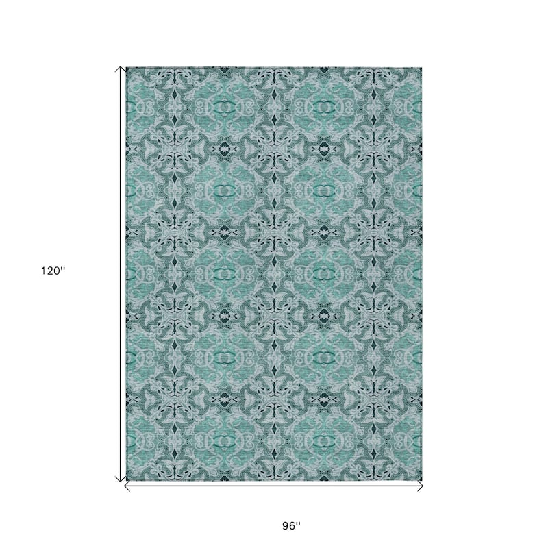 HomeRoots Medallion Transitional Rectangle Outdoor Rug