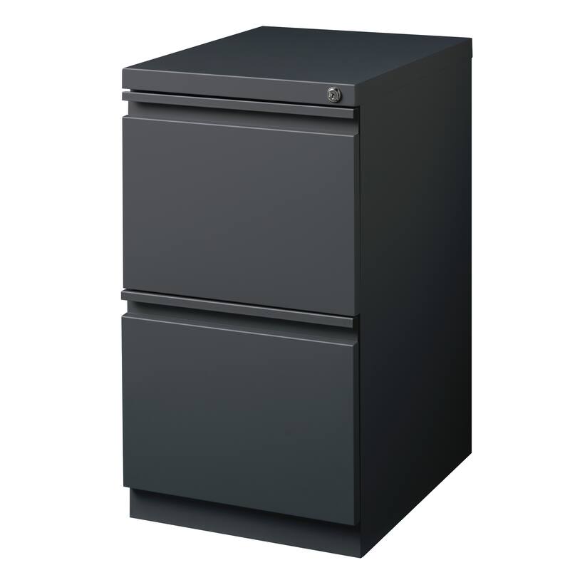 Hirsh 20-inch-deep Steel Mobile Two-drawer File Pedestal with Lock - Natural
