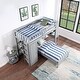 preview thumbnail 2 of 7, Twin Size Solid Pine Wood Loft Bed with Extra Bottom Twin Bed,Closet and Desk