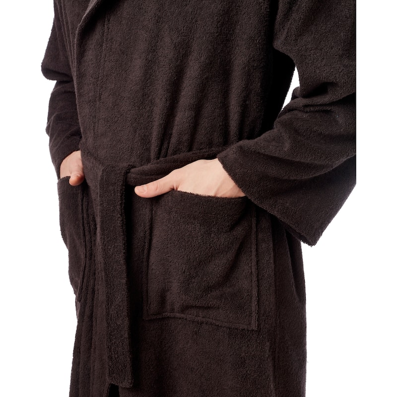 Men's Turkish Cotton Hooded Bathrobe