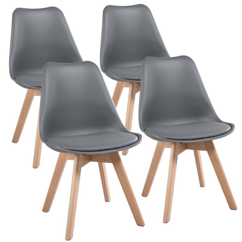Yaheetech Set of 4 Dining Chairs with Modern Soft Padded - Dark Gray