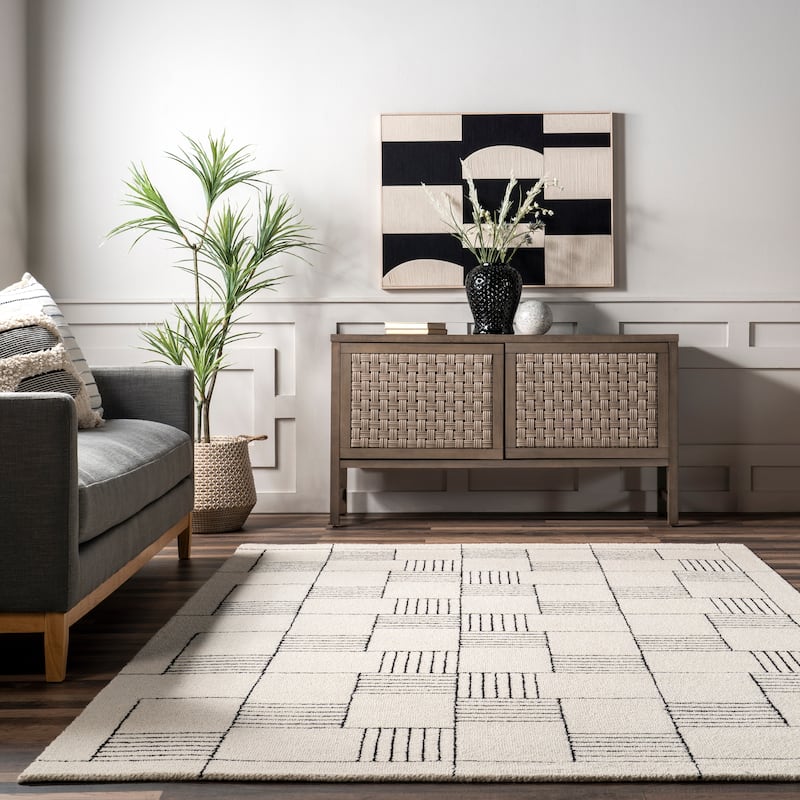 Nuloom Danika Abstract Checkered Wool Area Rug