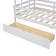 preview thumbnail 8 of 28, Kids Platform Bed House Bed Twin Size Wood Frame with House Roof Headboard, Safety Guardrail, Large Drawer, Star Pattern