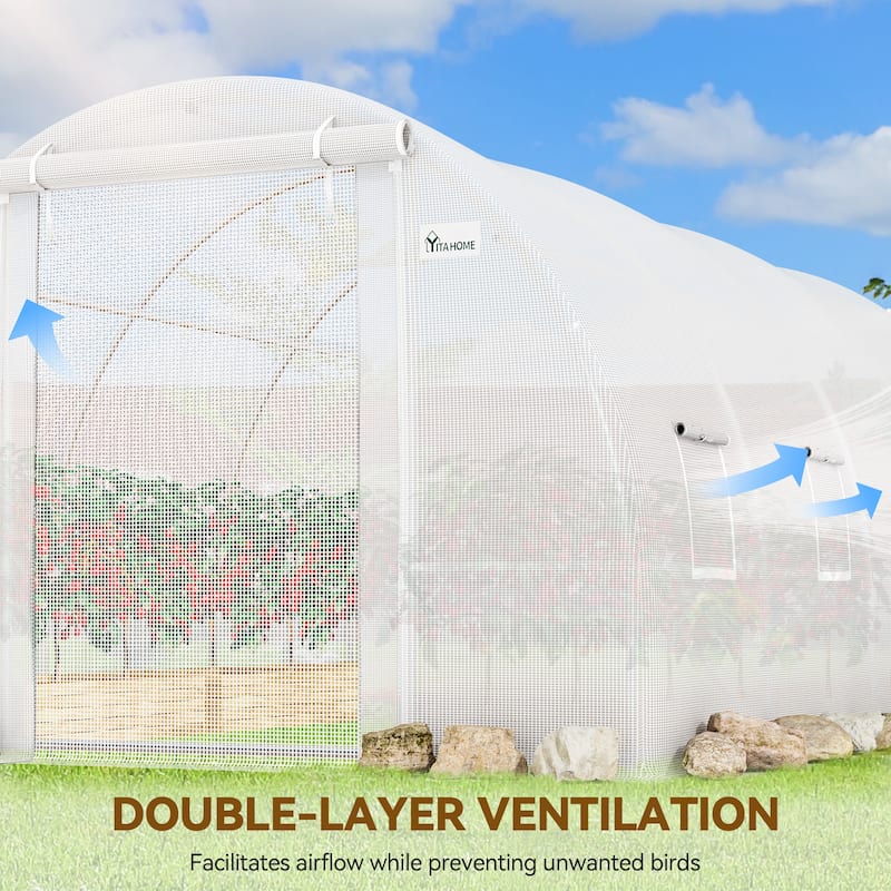 Moasis Greenhouse with Reinforced Steel Frame PE Cover