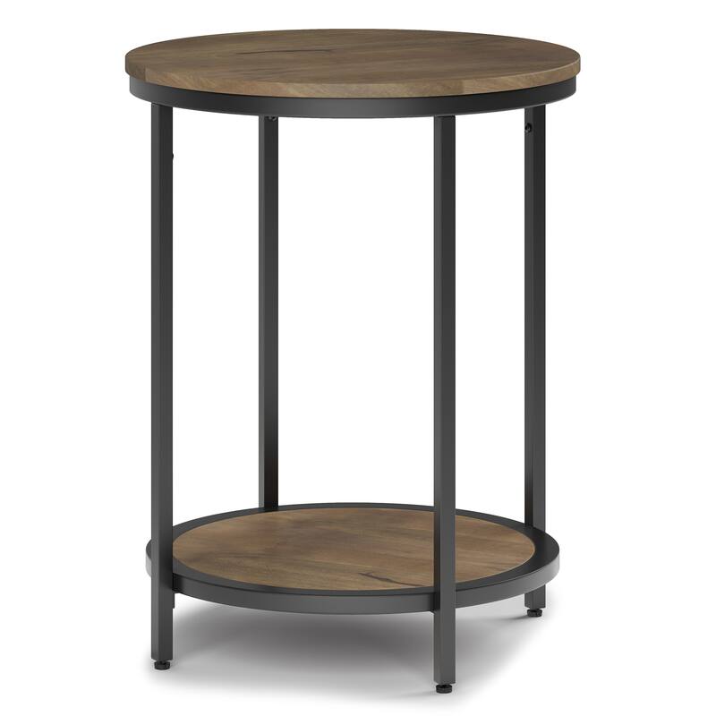 WYNDENHALL Alrich Industrial 18 inch Wide Metal Round Accent Side Table - 18 W x 18 D x 24 H
