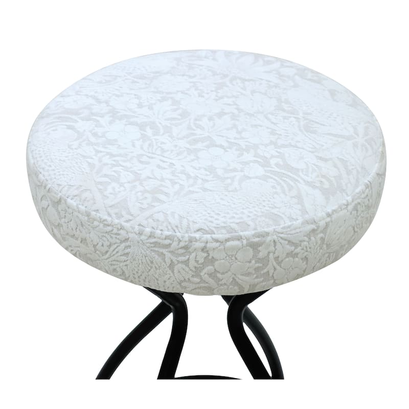 Modern Backless Bar Stools Set of 2 Round Upholstered Counter Stools for Kitchen Island Velvet Dining Chairs