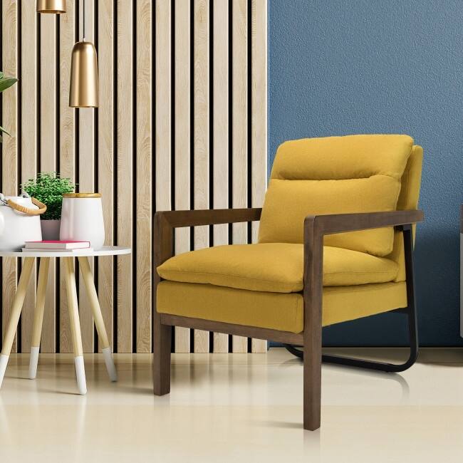 Single Sofa Chair with Extra-Thick Padded Backrest and Seat Cushion - 26.5" x 34.5" x 36"