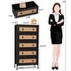 preview thumbnail 2 of 32, 5-Drawer Chest Dresser Closet PE Wicker Rattan Storage Tower Organizer