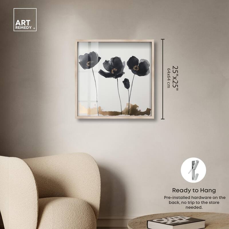 Nocturnal Flowers I Shadowbox by Art Remedy