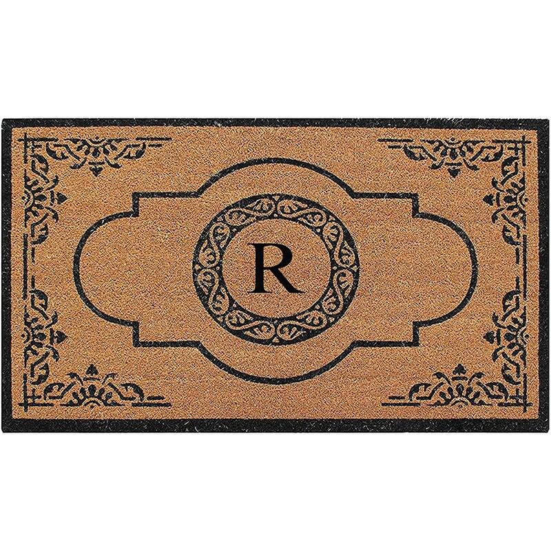 A1HC Abrilina Hand Crafted Heavy Duty Outdoor Monogram Doormat 36"X72" - R