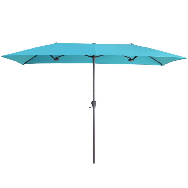 BONOSUKI 10 x 6.5Ft Double-Sided Patio Umbrella with Large Canopy Outdoor Table Umbrella for Garden and pool, Anthracite Gray