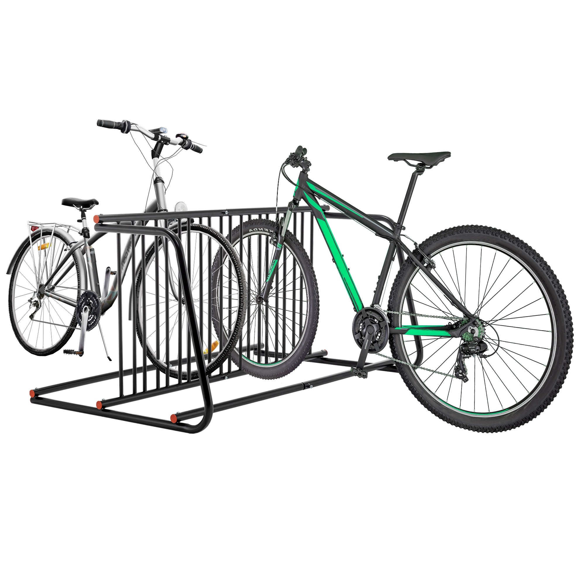GDFStudio - Rylan Bike Rack Modern Metal Double-Sided Freestanding Floor Storage - N/A - Silver