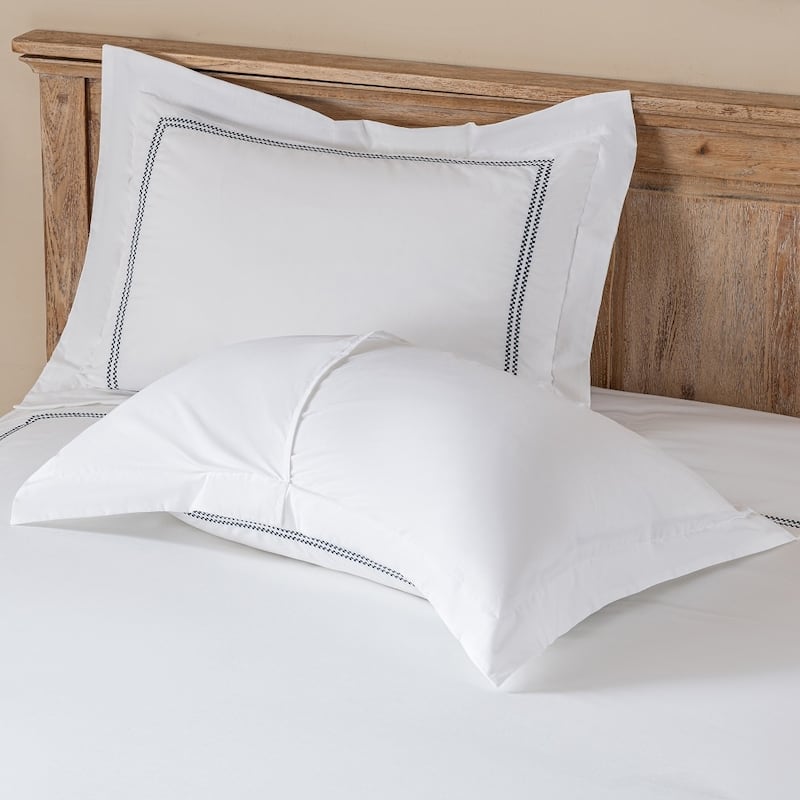 Hotel Collection Embroidered Cotton Percale 200 Thread Count Duvet Cover 3 Pieces Set