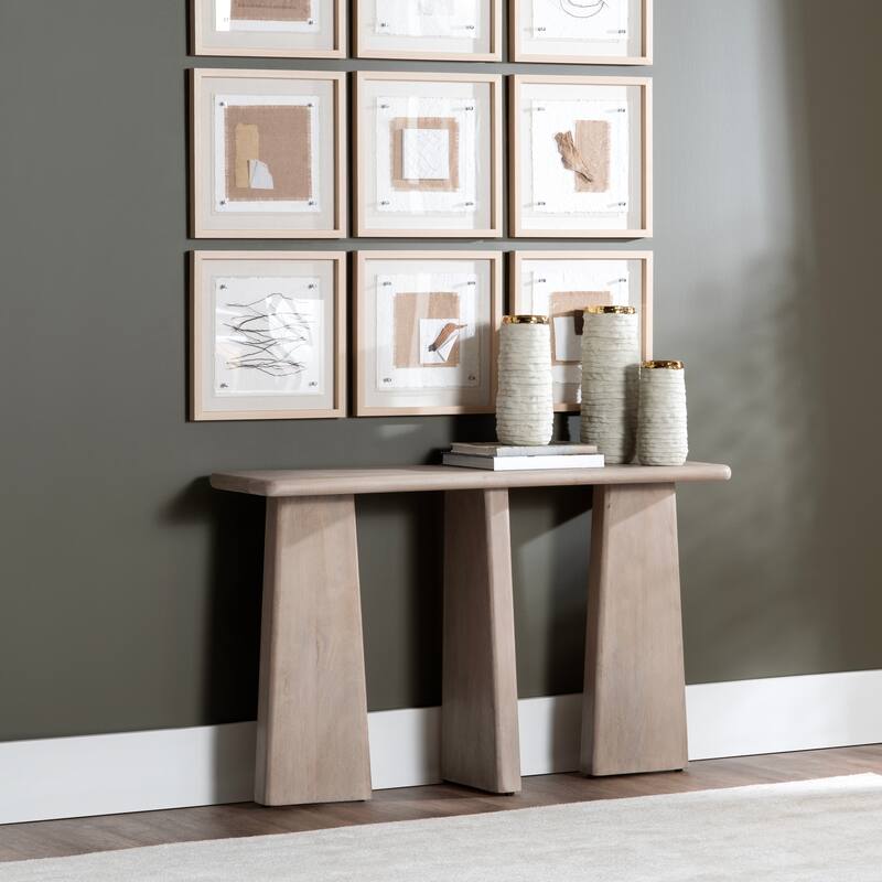52 in. Tan Solid Wood Accent_Console_Sofa Table