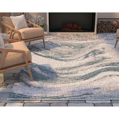Bovence Global Wave Modern Indoor/ Outdoor Area Rug by Havenside Home