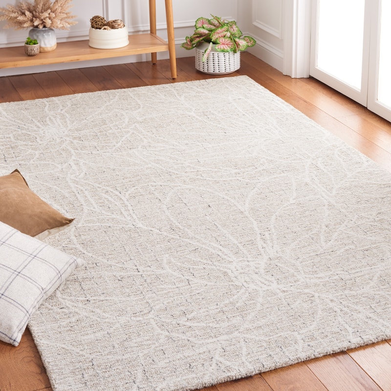 SAFAVIEH Handmade Metro Abha Modern Wool Rug - 8' x 10' - Beige/Ivory