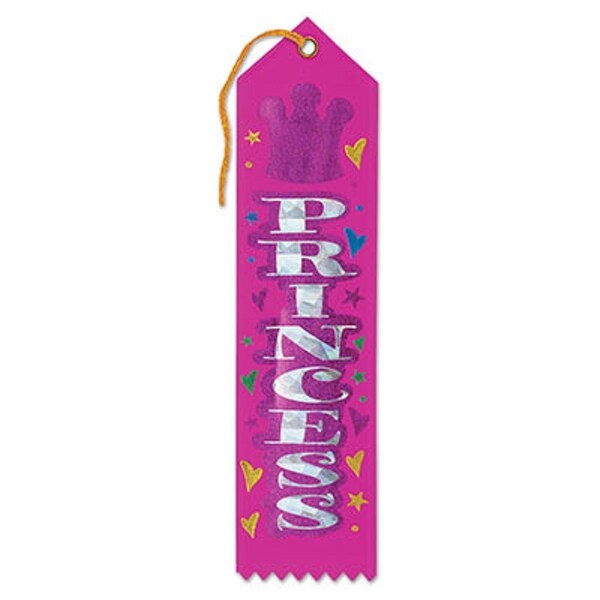 Pack of 6 Pink "Princess Award" Decorative Award Ribbon Bookmarks 8" - N/A