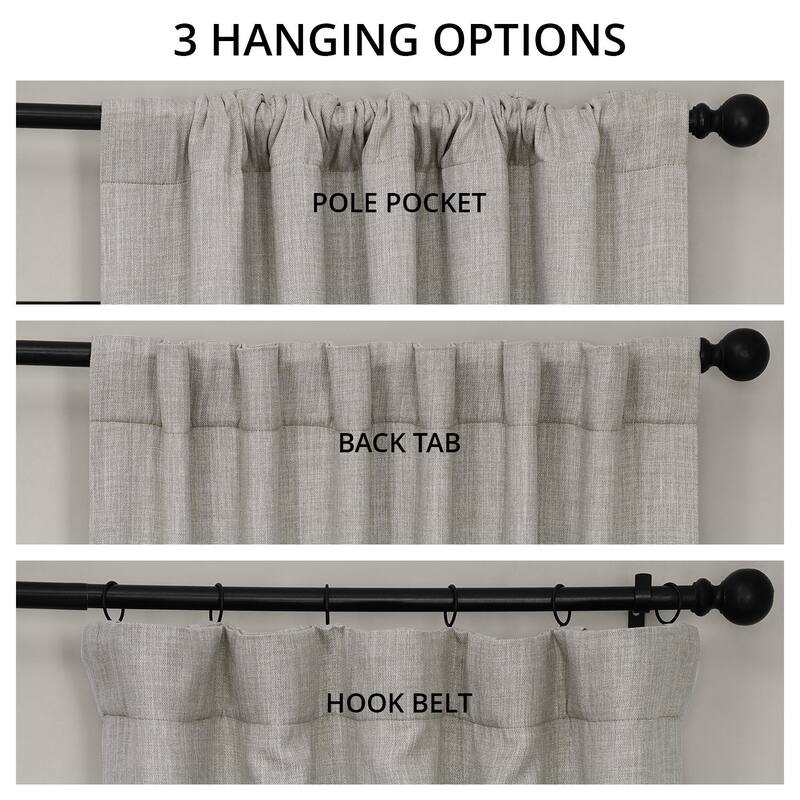 Exclusive Fabrics Textured Faux Linen Room Darkening Curtains for Bedroom & Living Room Curtains (1 Panel)