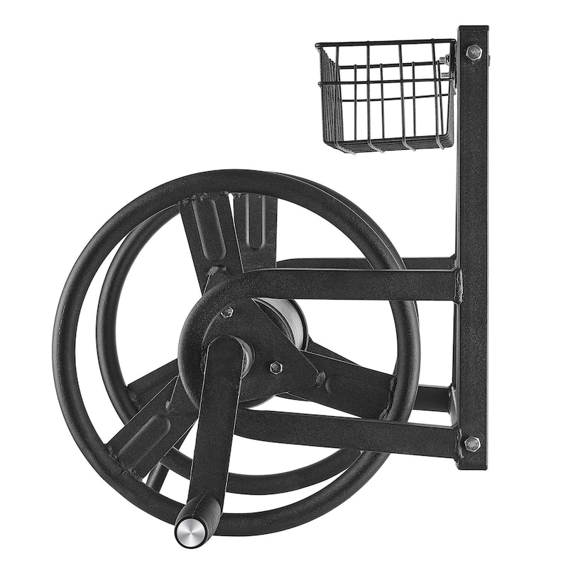 Outdoor Hose Reel Wall Mount 125ft Heavy Duty with Fittings - 22.05 x 18.90 x 16.54 inches